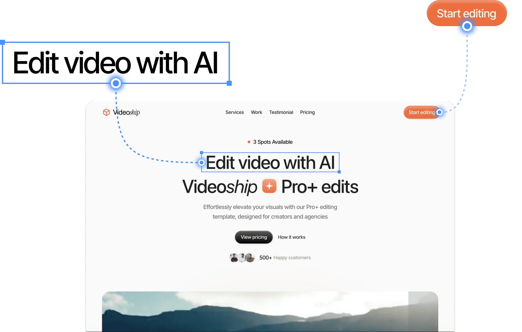 Website data extraction showing AI-detected elements, text, and buttons